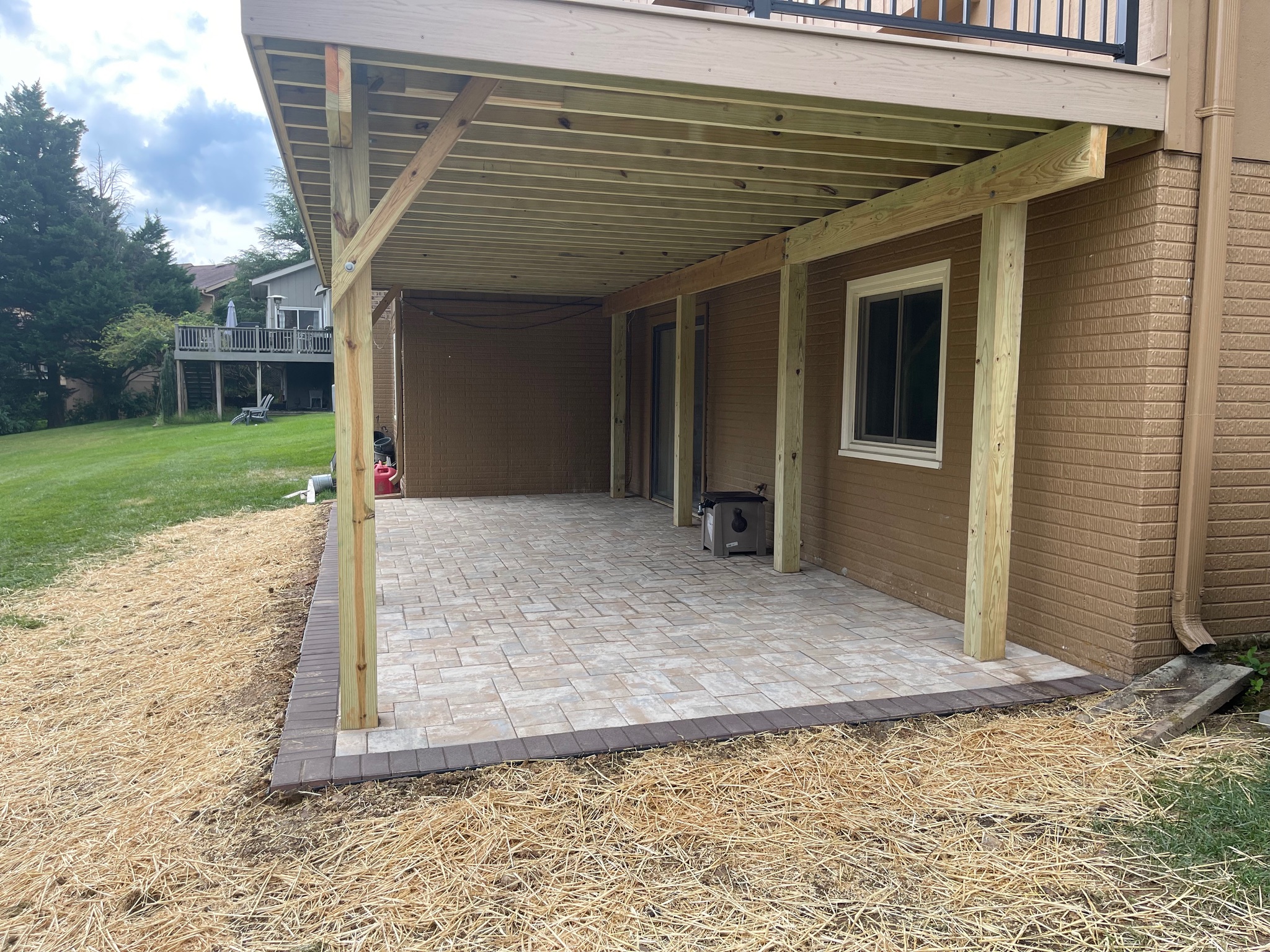 A house with a patio and a covered porch