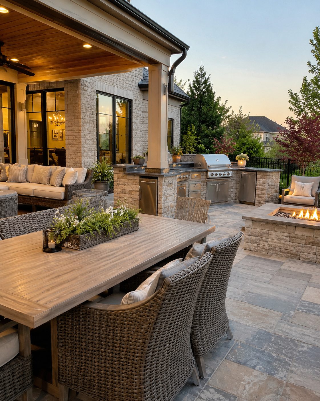 Installer measuring patios in Gaithersburg - MD before setting pavers along a backyard entrance